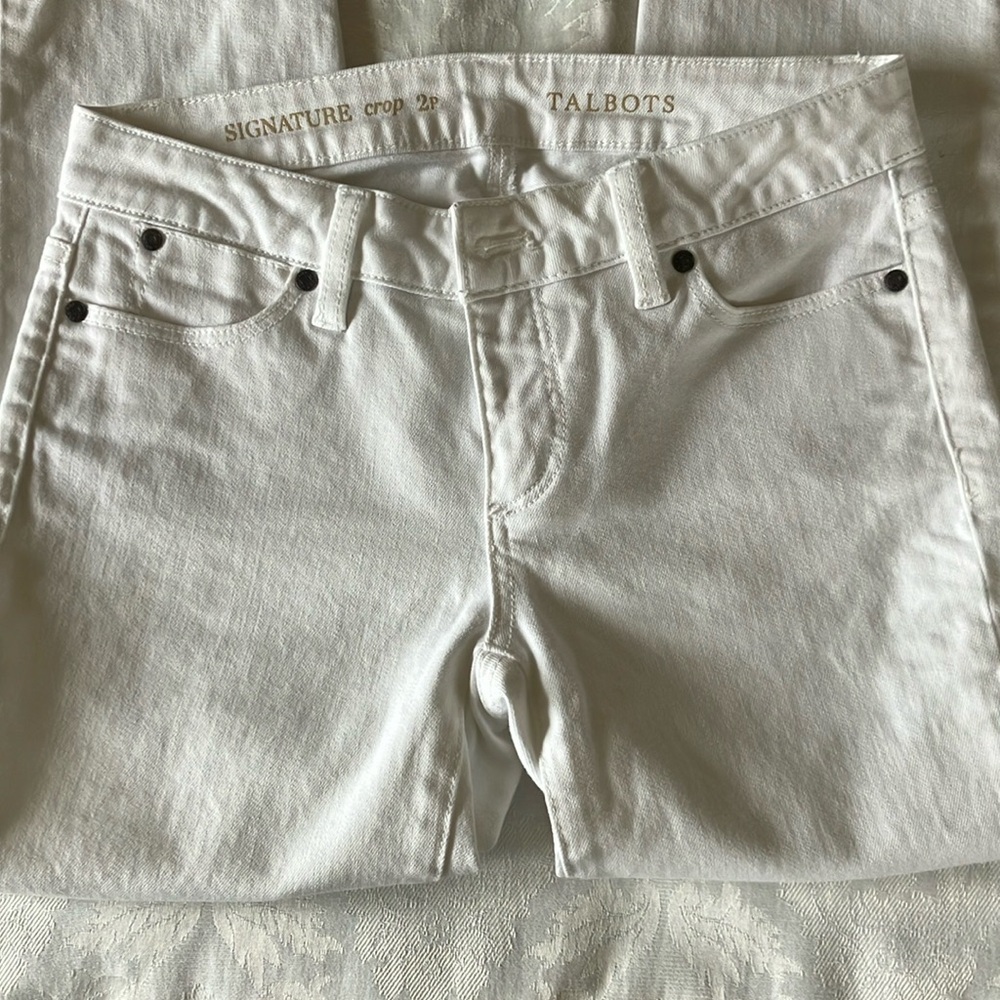 Talbots Signature Crop White Jeans Like New!